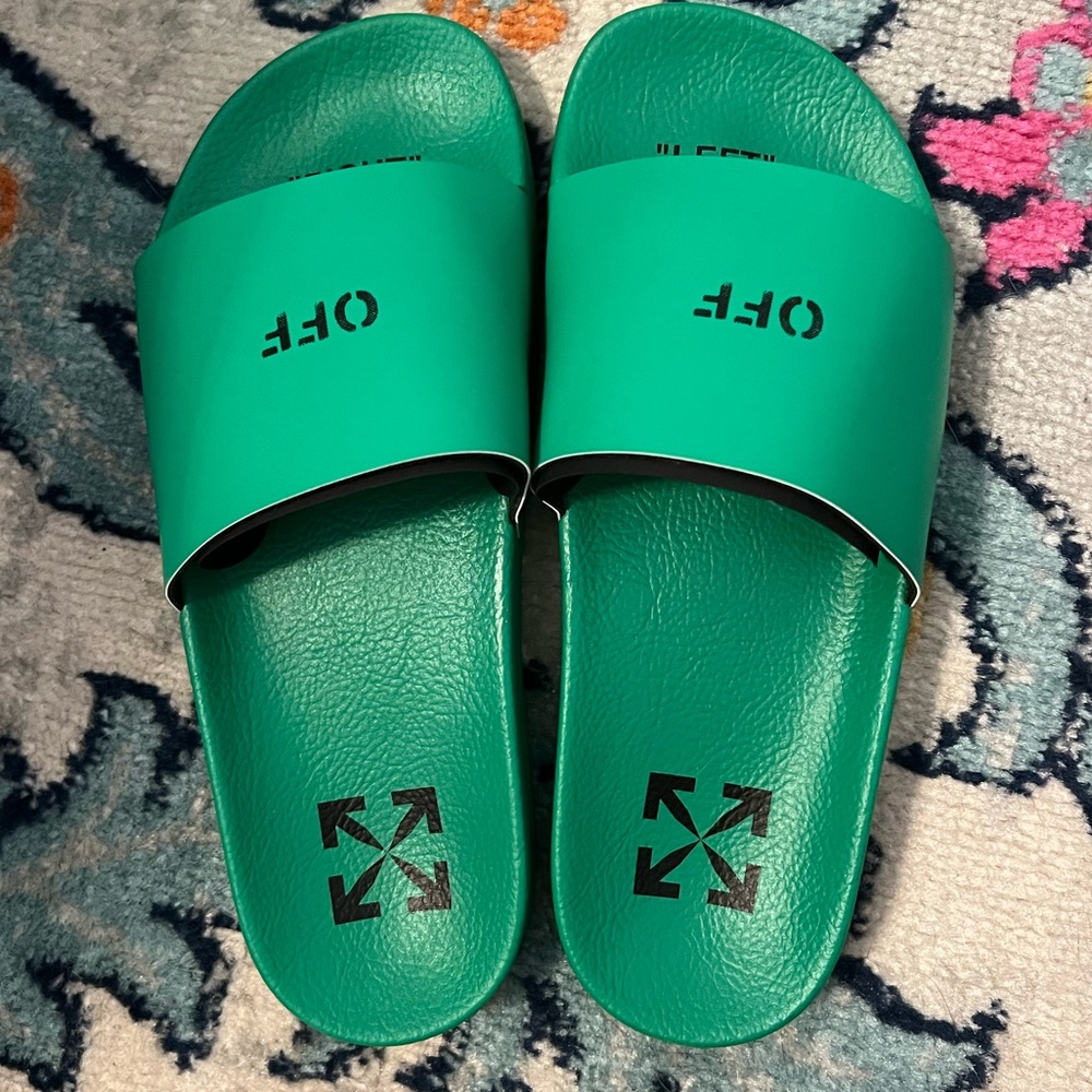 Off-White Green Slides - Picture 2 of 9